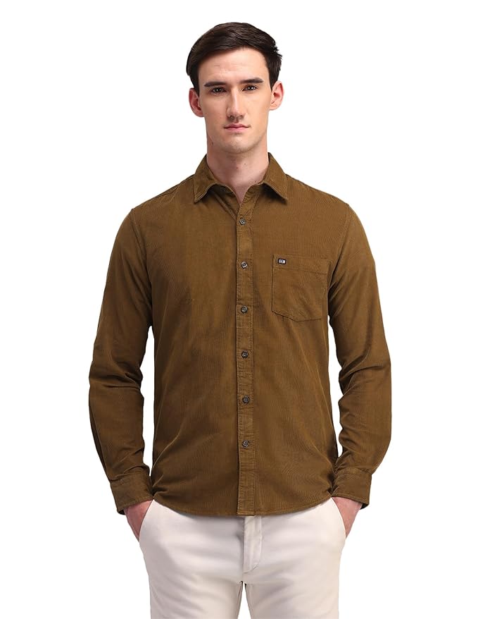 Arrow Sports Men's Solid Slim Fit Shirt Clothing Shirts