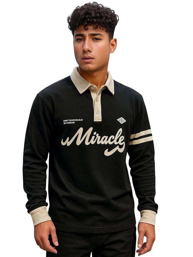 Jump Cuts || Mens || Printed || Polo Neck || Full Sleeve || Cotton Blend || Polo T-Shirt Clothing T-Shirts