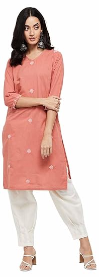 Max Women's Cotton Straight Fit Straight Kurta Clothing Kurtis