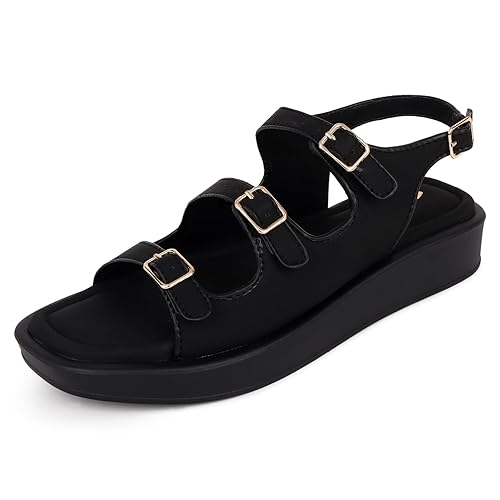 TRASE Strap Trend Comfortable Flat Sandals For Women - Women Footwear Stylish And Adjustable Double Strap Sandals For Daily Use Footwear Sandals