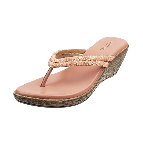 Metro Women Synthetic Leather Wedge Heel Sandal