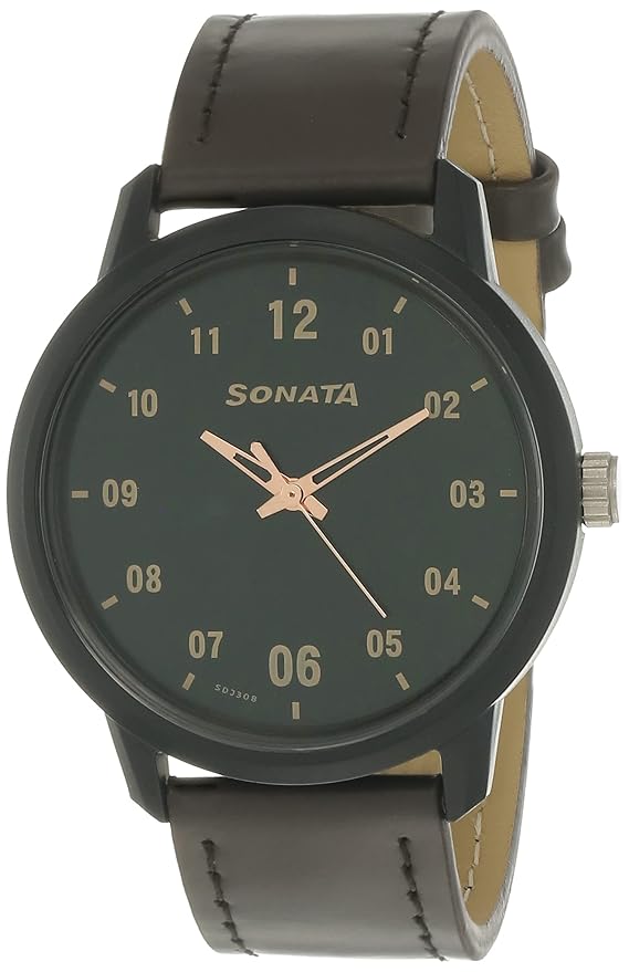 Sonata Volt+ Analog Green Dial Men's Watch NM77085PL02/NN77085PL02W Accessories Watches