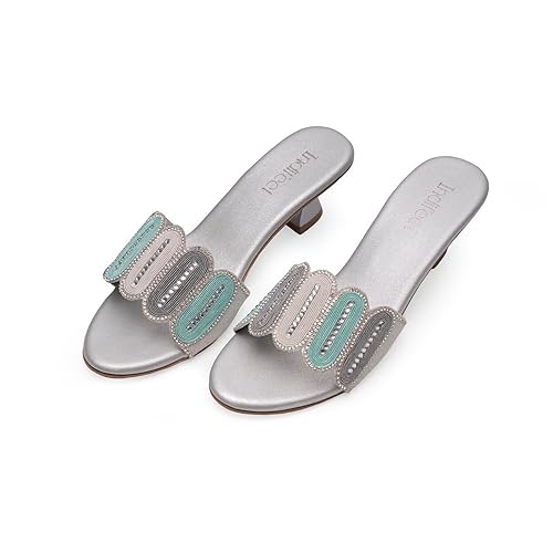Indifeet - party sandals for women, women�s latest stylish heels, ladies fancy traditional function sandal, woman trendy wedding footwear with medium heel Footwear Sandals