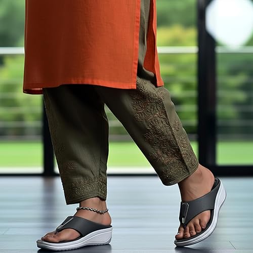 Stylish Wedge Heel Sandals for Women | Fashion Chappals For Ethnic, Party & Daily Use | Comfortable Lightweight Slip-Ons