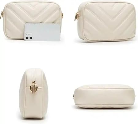 ADISA Women's Girls Cross Body Sling Messenger Bag with Pouch (SL8127_Off White) Accessories Bags