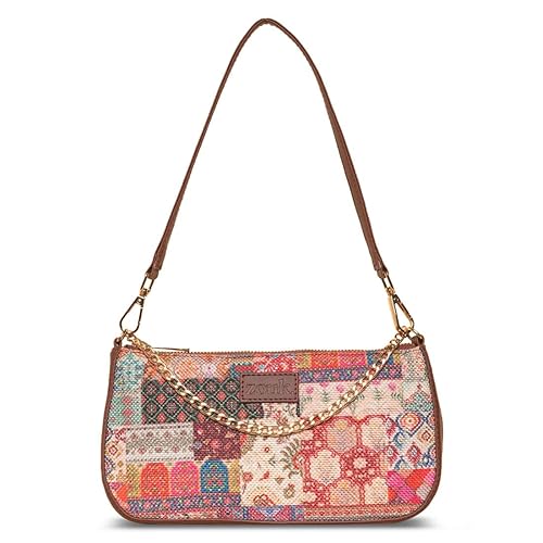 ZOUK Baguette Bag | Crossbody Bags for Women | Women's Handbags | Stylish Sling Bag for Woman | Vegan Leather Evening Bag | Travel & Office Use | Purse and Wallet | Kutch Gamthi Print