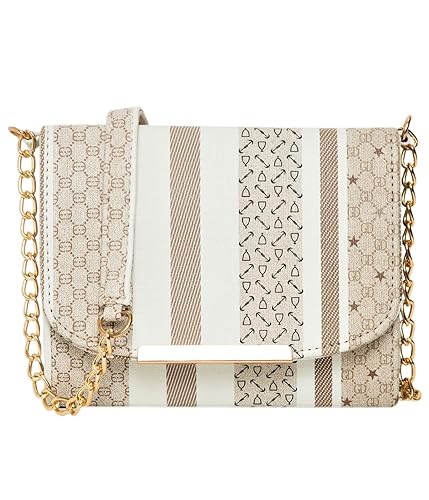 ADISA Women Girls Stripes Checks Cross Body Sling Bag