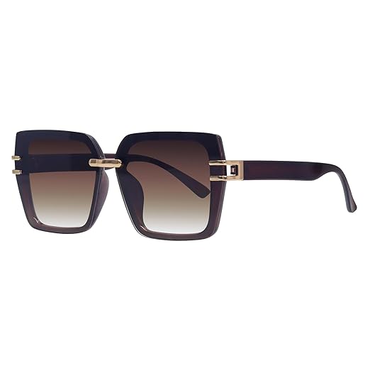 HASHTAG EYEWEAR Stylish Square Sunglasses for Women | UV400 Protection | Oversized Designer Shades | Trendy Eyewear | Summer Sun Protection | Fashionable Goggle Accessories Sunglasses