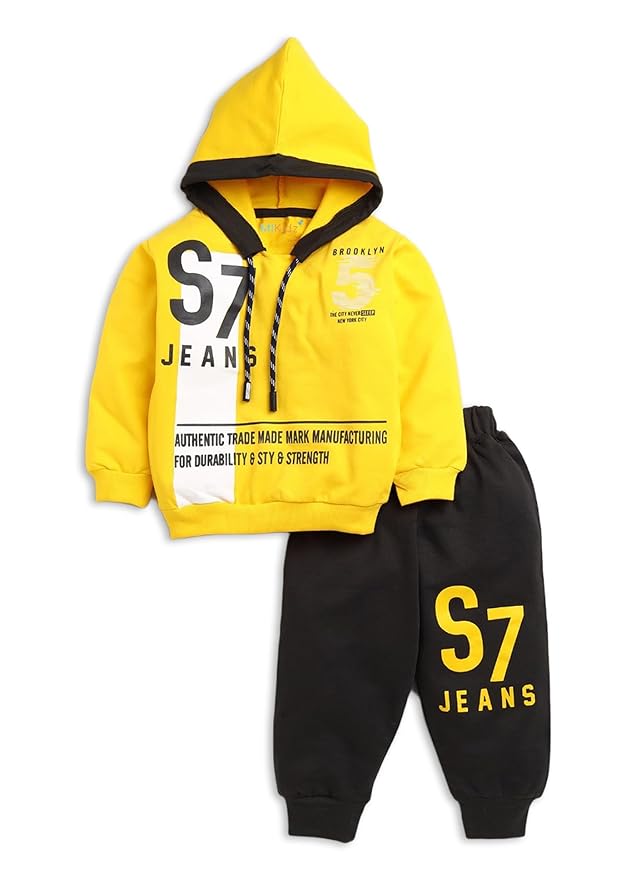 Pure Cotton Full Sleeves Winter Hoodie Sweatshirt and Full Pant Set For Boys Kids Clothing Hoodies