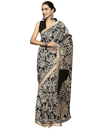AKHILAM Women's Bhagalpuri Silk Geometric Printed Ready To Wear one Minute Saree With Unstitched Blouse Piece