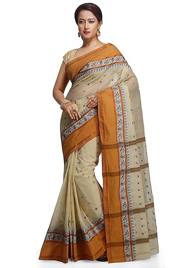 WoodenTant Women's Tant Pure Cotton Saree Without Blouse Piece Clothing Sarees