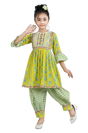 Arshia Fashions Girls Ethnic Wear Kurti and Dhoti Pant Set Clothing Dresses