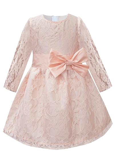 A.T.U.N. Girls Double Bow Dress Peach Clothing Dresses