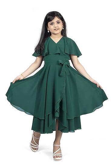 Fashion Dream Girl's Fit And Flare Calf Length Dress