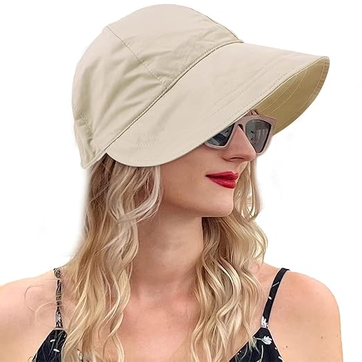 PALAY® Bucket Hat for Women Sun Protection Wide Brim Beach Hat Sun Hats for Women Fashion Lightweight Quick Dry Summer Cap for Beach, Cycling, Travel - Adjustable Drawstring Closure Accessories Hats