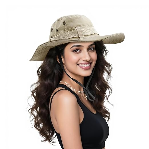 Wide Brim Sun Hats for Women and Men – UPF 50+ Foldable Bucket Hat, Lightweight Summer Caps for Outdoor Safari, Fishing, Hiking, Camping, Beach & Garden Adventures Khaki