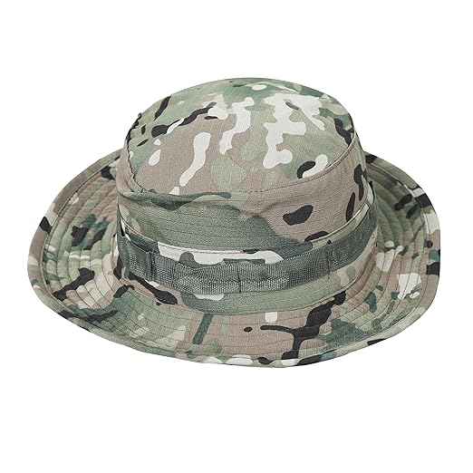 FabSeasons Camouflage Bucket Hat for Men & Women – Adjustable Outdoor Sun Protection Hat, Wide Brim, Lightweight, One Size Fits Most (58cm)