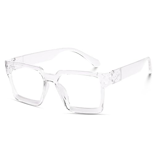 ARZONAI Badhshah Inspiration Unisex Trendy UV Protection Retro Sunglasses for Men and Women Pack of 1 (White-Transparent) Accessories Sunglasses