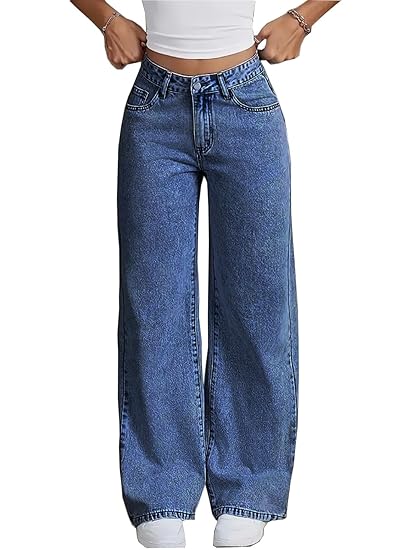 Nifty Women's Denim Stretchable High Waist Light Wash Baggy Jeans || Back Pocket Bow tie Detail