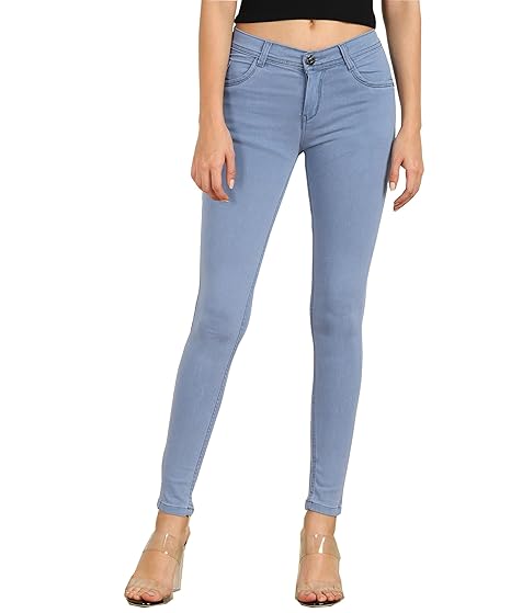Nifty Women's Cotton Blend Stretchable Mid Rise Jeans Clothing Jeans