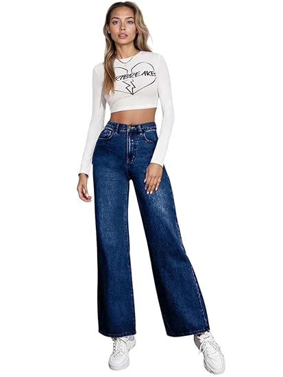 KOTTY Women’s High-Waist Straight-Fit Denim Jeans – Style and Fashionable Casual Wear Clothing Jeans