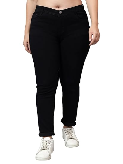 Nifty Women's Denim Stretchable Mid Rise Plus Size Jeans Clothing Jeans