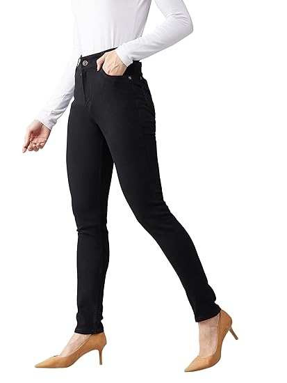 Dolce Crudo Women's Slim Fit High Rise Wash Regular Length Stretchable Denim Jeans Clothing Jeans