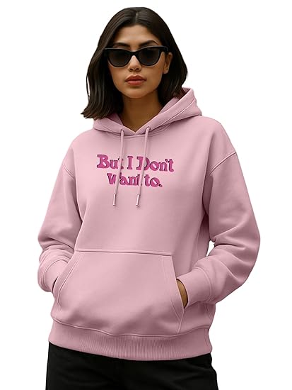 JUNEBERRY® Polycotton Spun Regular Fit Hooded Sweatshirt Full Sleeves Front Chest Graphic Placement Printed Jumper Hoodie for Women | Sizes: S to 3XL Clothing Hoodies women all_season 
