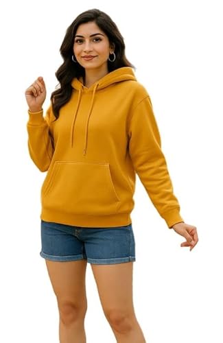 Women Sweatshirt with Hoodies, Hooded Neck Regular Fit Long Sleeve Womens,Solid Hooded Cotton Fleece for Women Clothing Hoodies