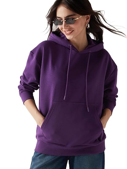 Bewakoof Women's Fleece Oversized Fit Hoodies | Hoodie for Women Winter Wear