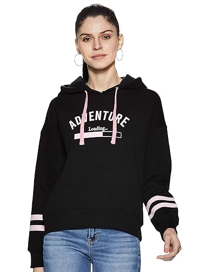 Amazon Brand - Symbol Women's Cotton Blend Regular Fit Hooded Sweatshirt