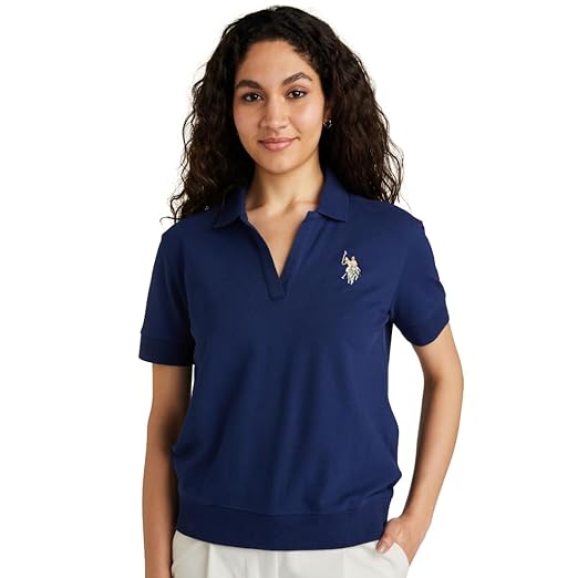 U.S. Polo ASSN. Women's Cotton Solid Loose Fit Polo Shirt Clothing Shirts women all_season 
