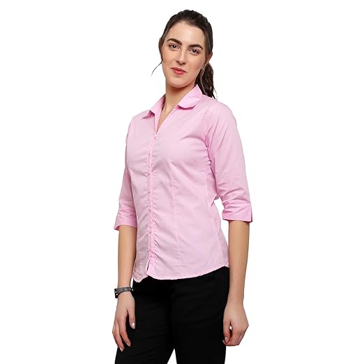 Blue Ronin Cotton Regular Fit Formal/Casual Shirt || Comfortable Shirt for Women's Pink Clothing Shirts