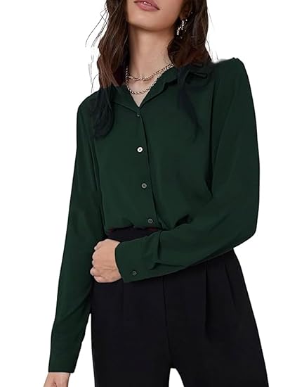 GRECIILOOKS Women's Rayon Oversized Fit Crop Top Korean Style Long Sleeve Oversized Button Down| Workwear Top for Office & Casual Wear (Available in Plus Size and Combo Pack of 2)