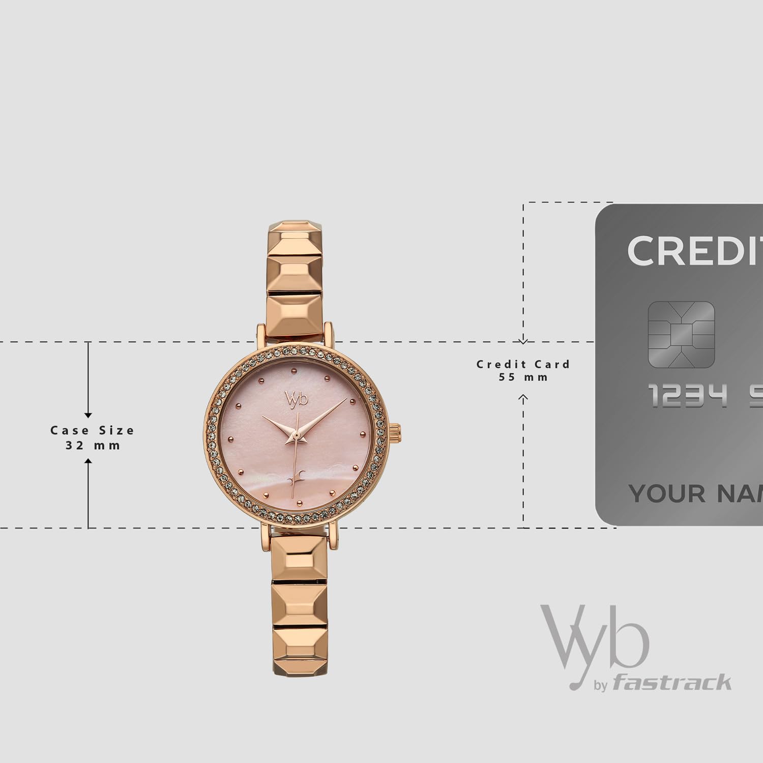Fastrack Vyb Enigma Quartz Analog Peach Blush Dial Rose Gold Alloy Strap Watch for Women - FV60050WM02W